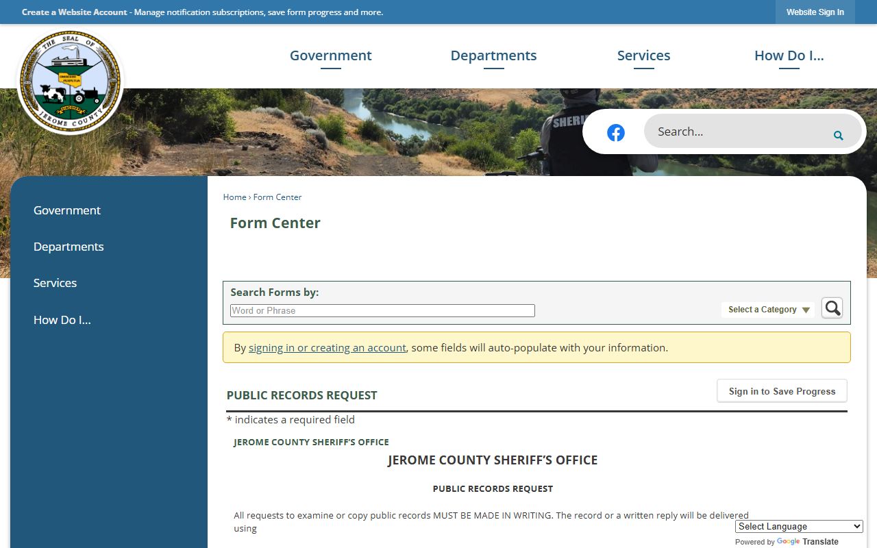 Jerome County arrest records sheriff public records request