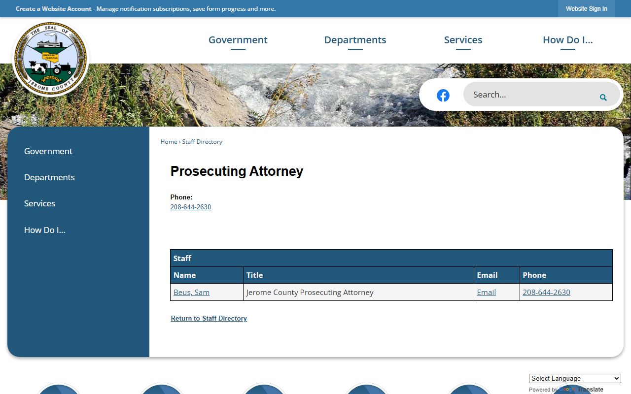 Jerome County arrest records Prosecuting Attorney directory