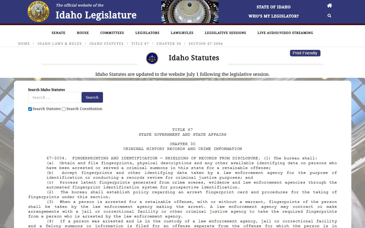 Jerome County criminal court records Idaho criminal identification expungement source