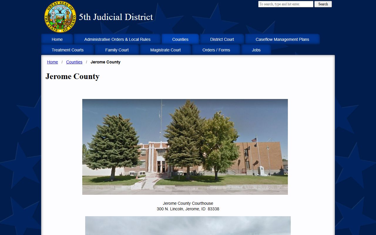 Jerome County Court Fifth Judicial District records